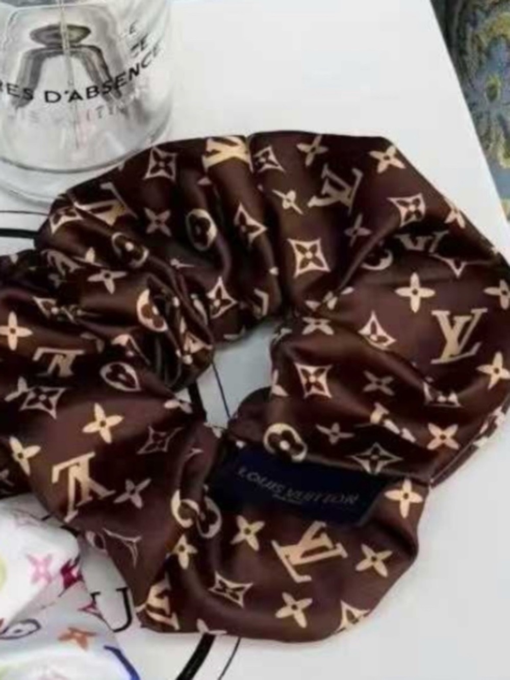 Chocolate Brown Printed Scrunchie New